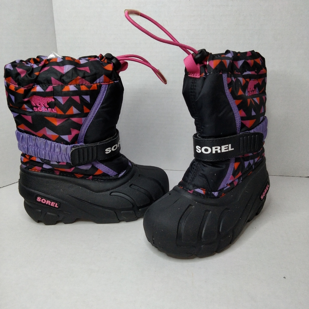 SOREL Flurry Snow Warm Insulated Inserts Winter Boots Youth Size 10 Cold Weather